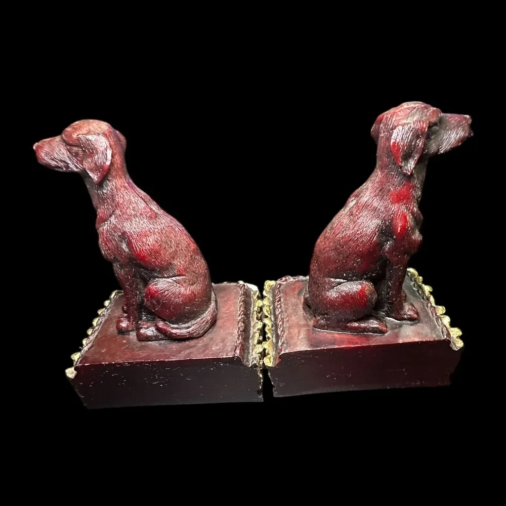 Retriever Book Ends Carved Pair 